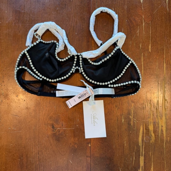 Victoria's Secret Atelier Wicked Unlined Tulle Crystal Balconette Bra XS - Picture 3 of 6
